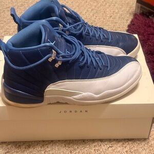 Jordan Men's Blue and White High-Top Sneakers